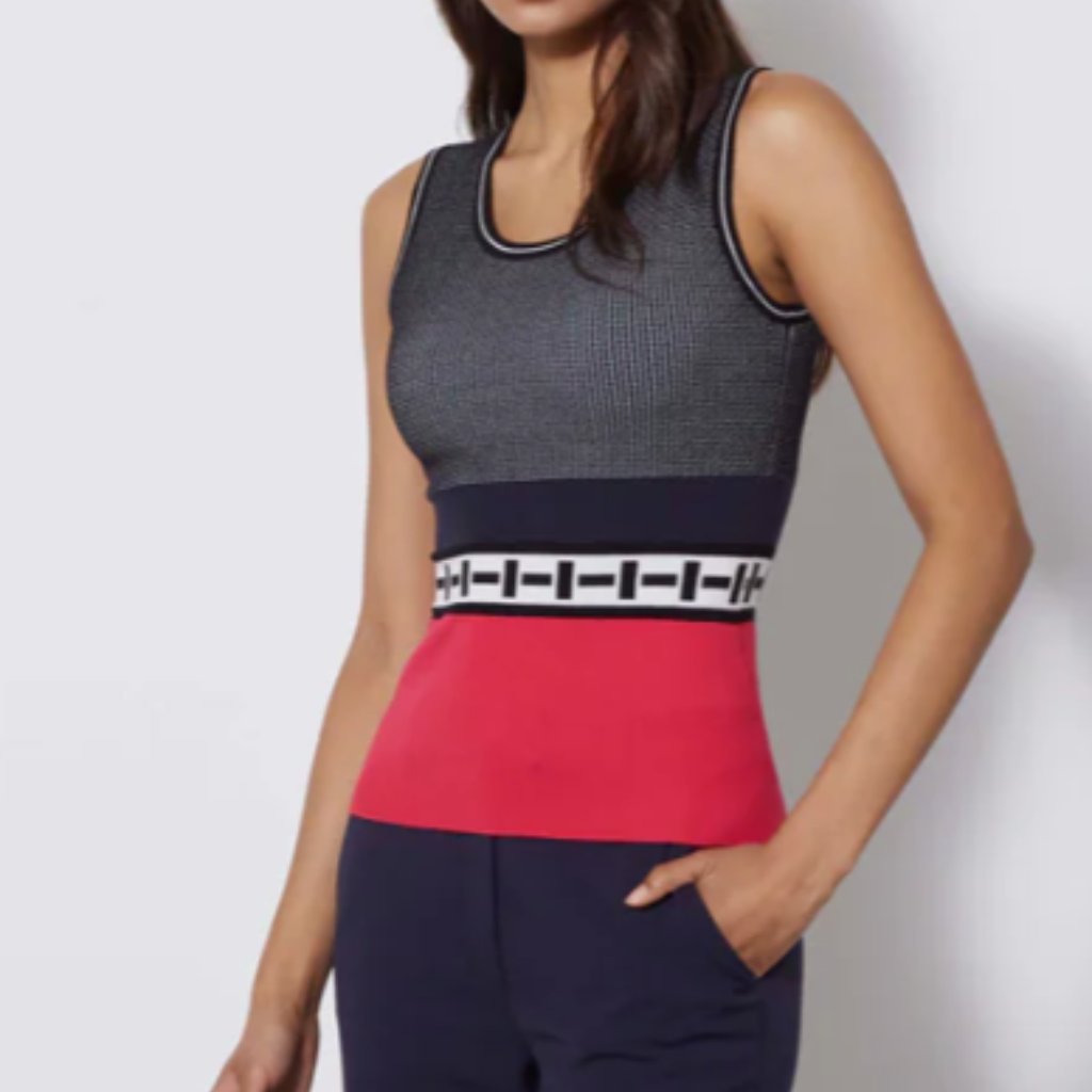 Carlisle Collection Bandeau Colorblock Sweater Sz Medium Preppy Classic Luxury